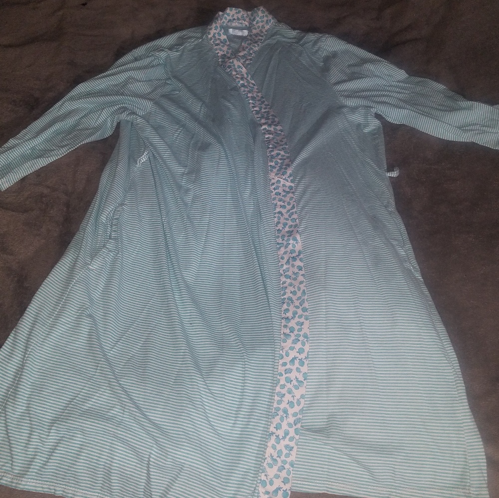Cute green and white robe